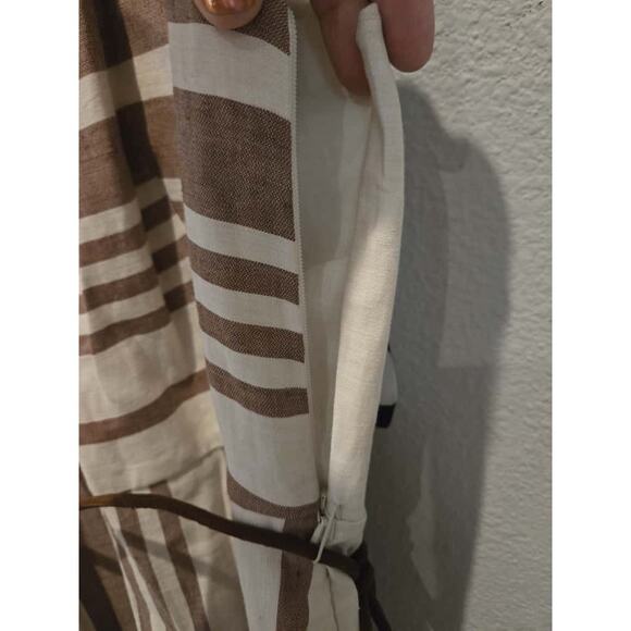 Weekend Max Mara Women's Striped Linen Midi Dress Size 6 Multicolor Brown White - Picture 5 of 12